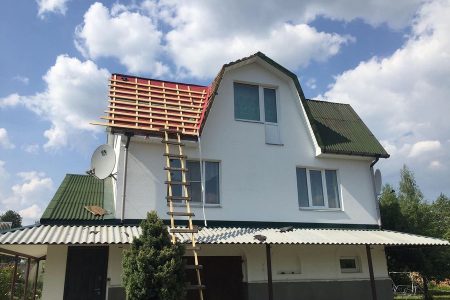 монтаж ондулина на крышу