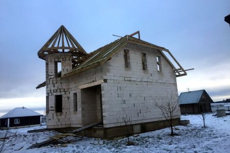 монтаж стропильной системы крыши