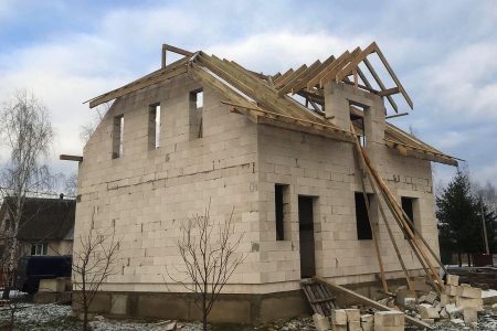 монтаж стропильной системы крыши